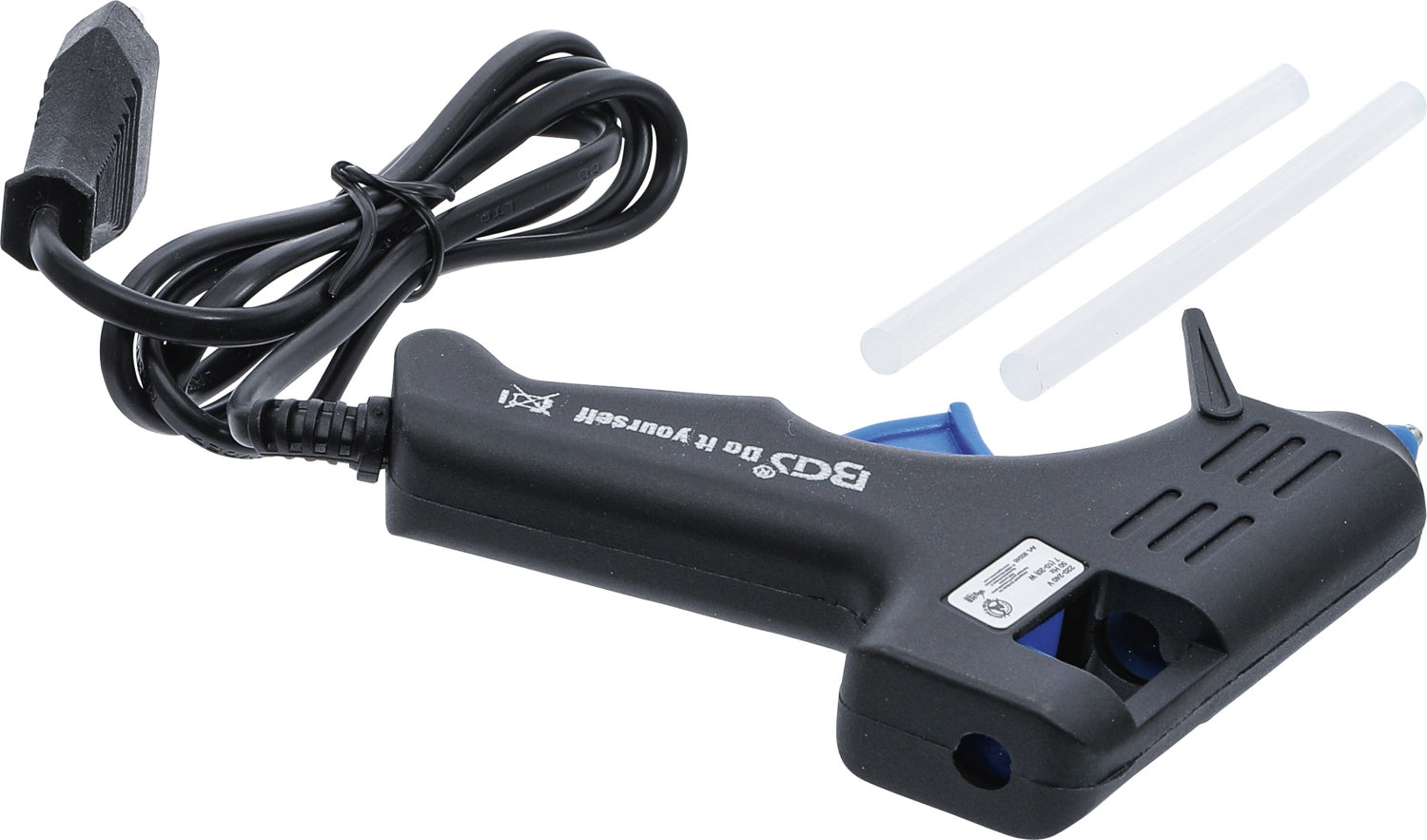 BGS DIY 80845 Mini Heißklebepistole mit 2 Klebesticks Ø 7,5mm 7W