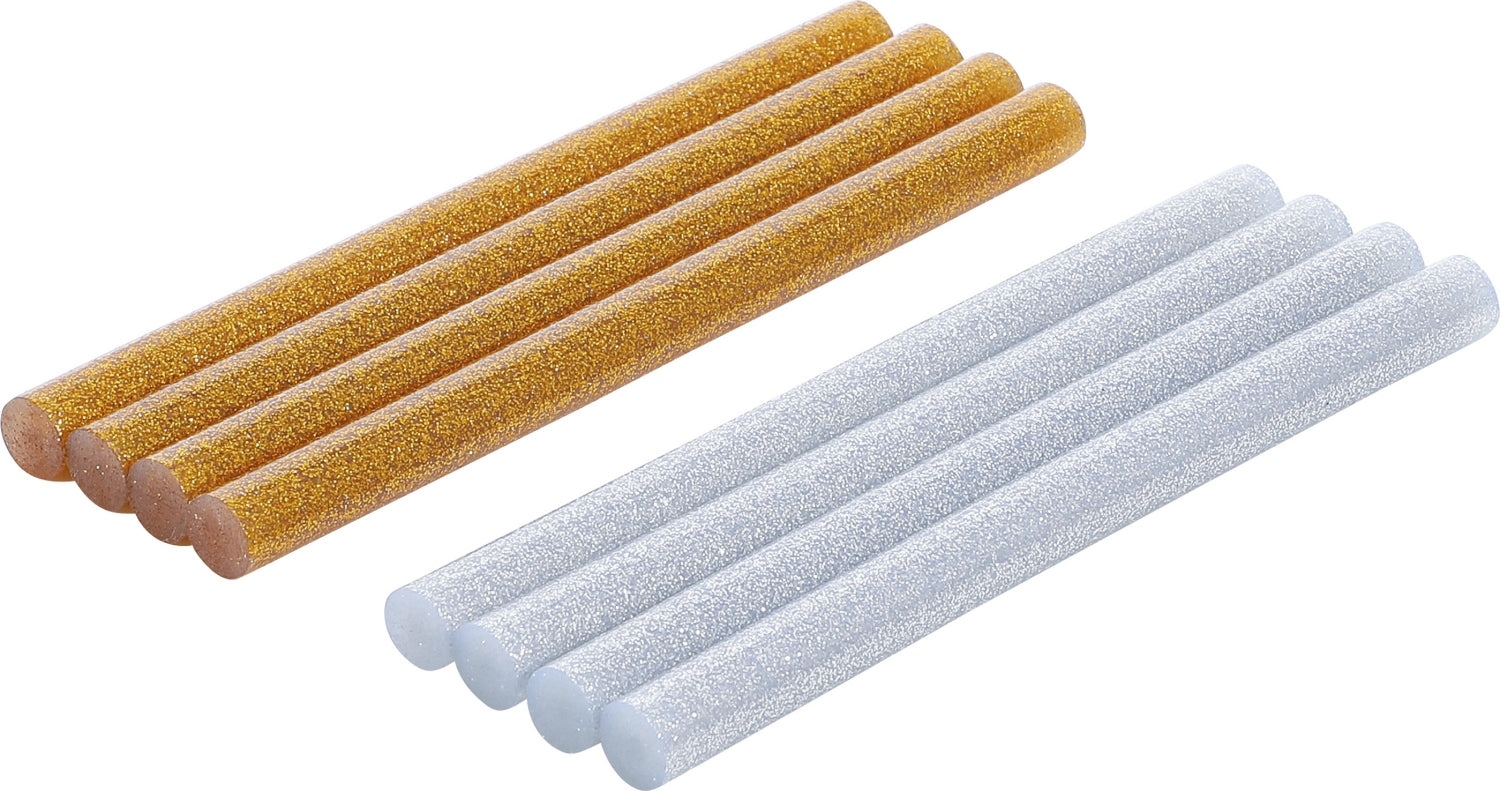 BGS DIY 80848 Heißklebepatronen gold-/silber-metallic Ø 11mm x 150mm 8 teilig