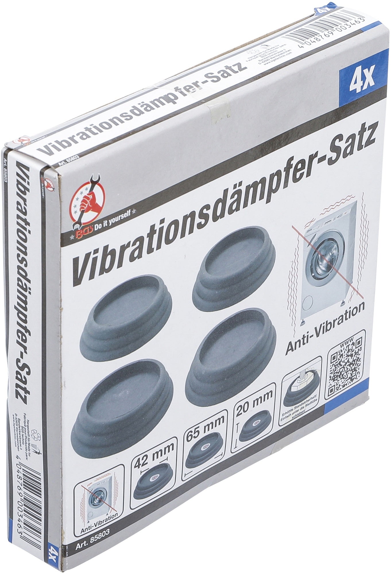 BGS DIY 85803 Vibrationsdämpfer Gummidämpfer für Waschmaschine Trockner HiFi Box