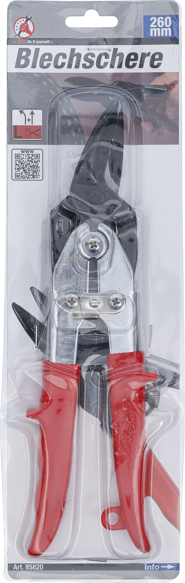 BGS DIY 85820 Blechschere links schneidend & gerade schneidend Länge 260mm