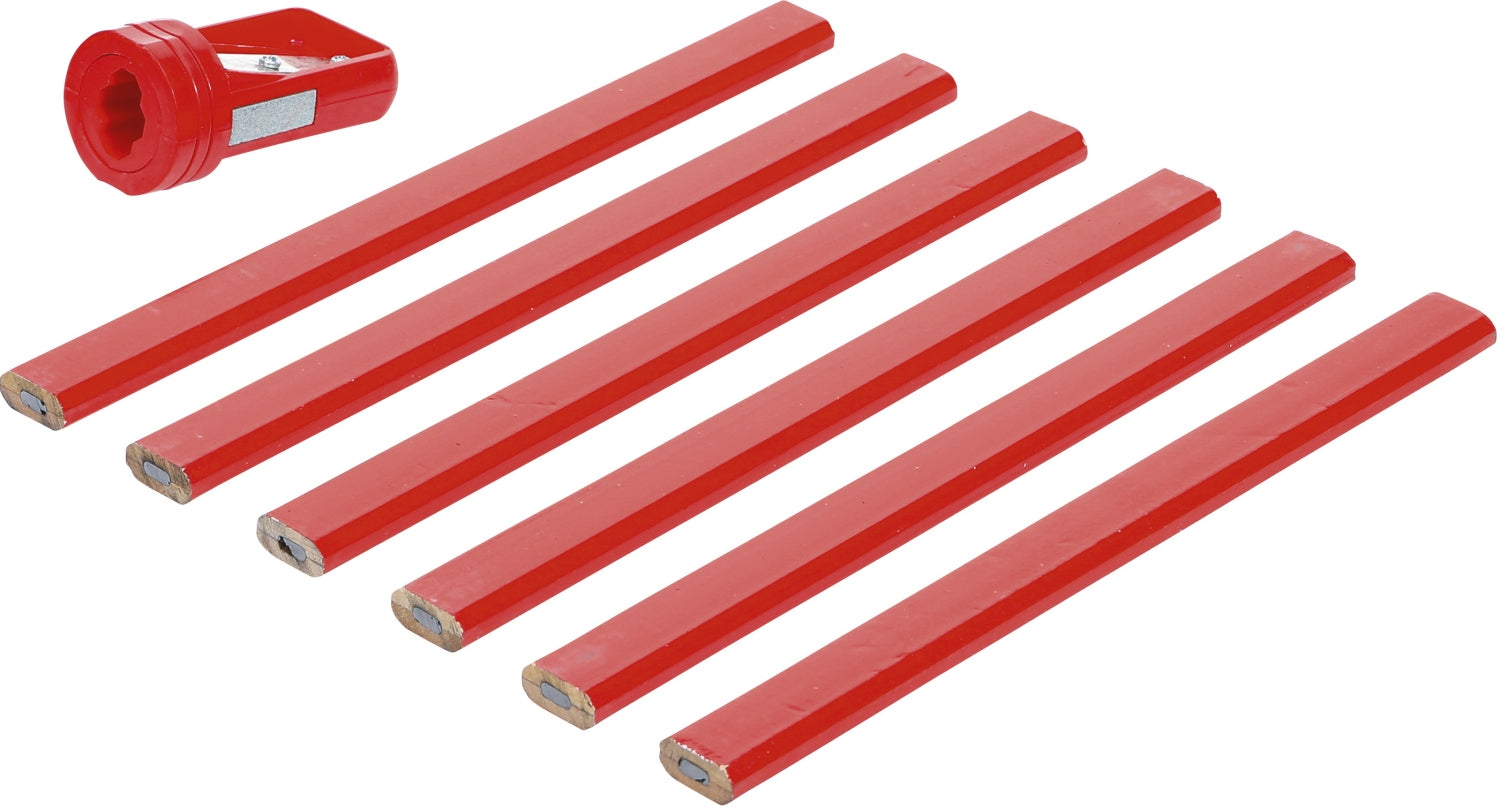 BGS DIY 85853 Satz Zimmermannsbleistifte Länge 175mm mit Spitzer 7 teilig