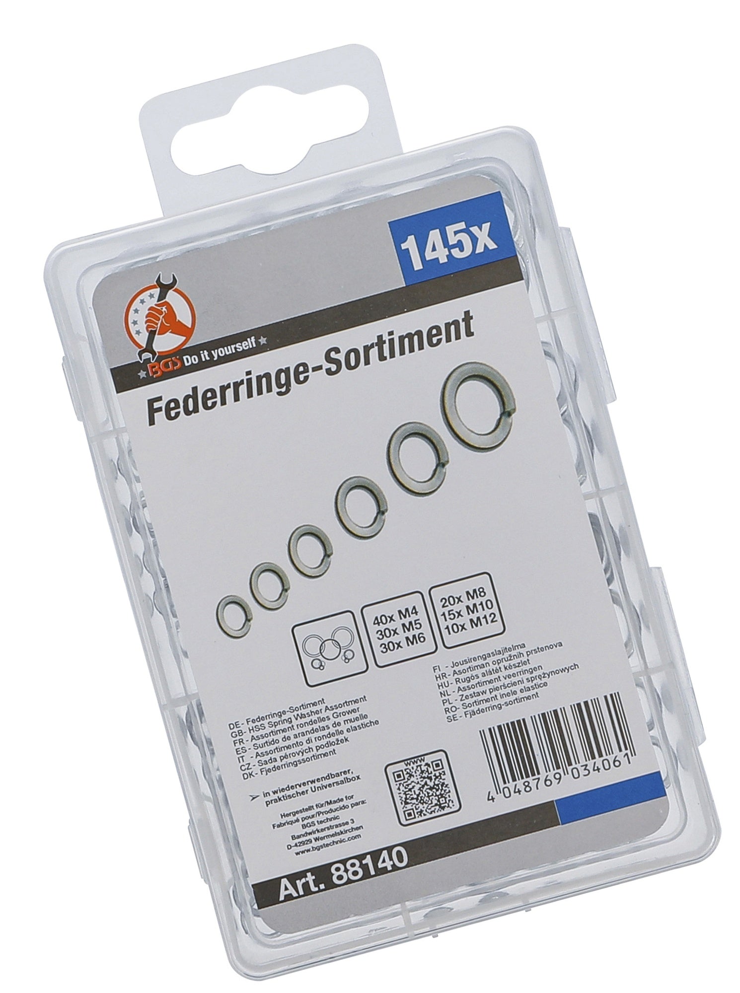 BGS 88140 Sortiment Federringe M4 - M12 145 teilig