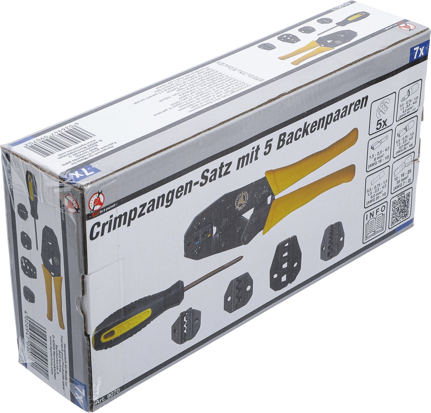BGS DIY 9070 Satz Crimpzange mit 5 Paar Backen