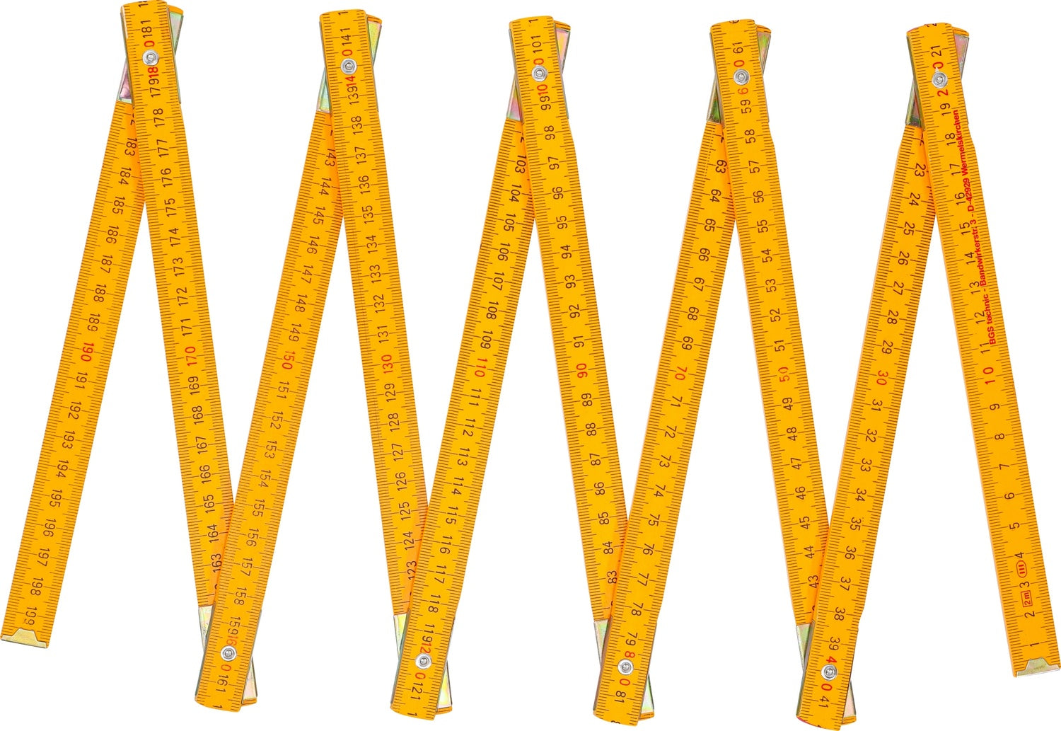 BGS DIY 92051 Gliedermaßstab aus Holz Länge 2m