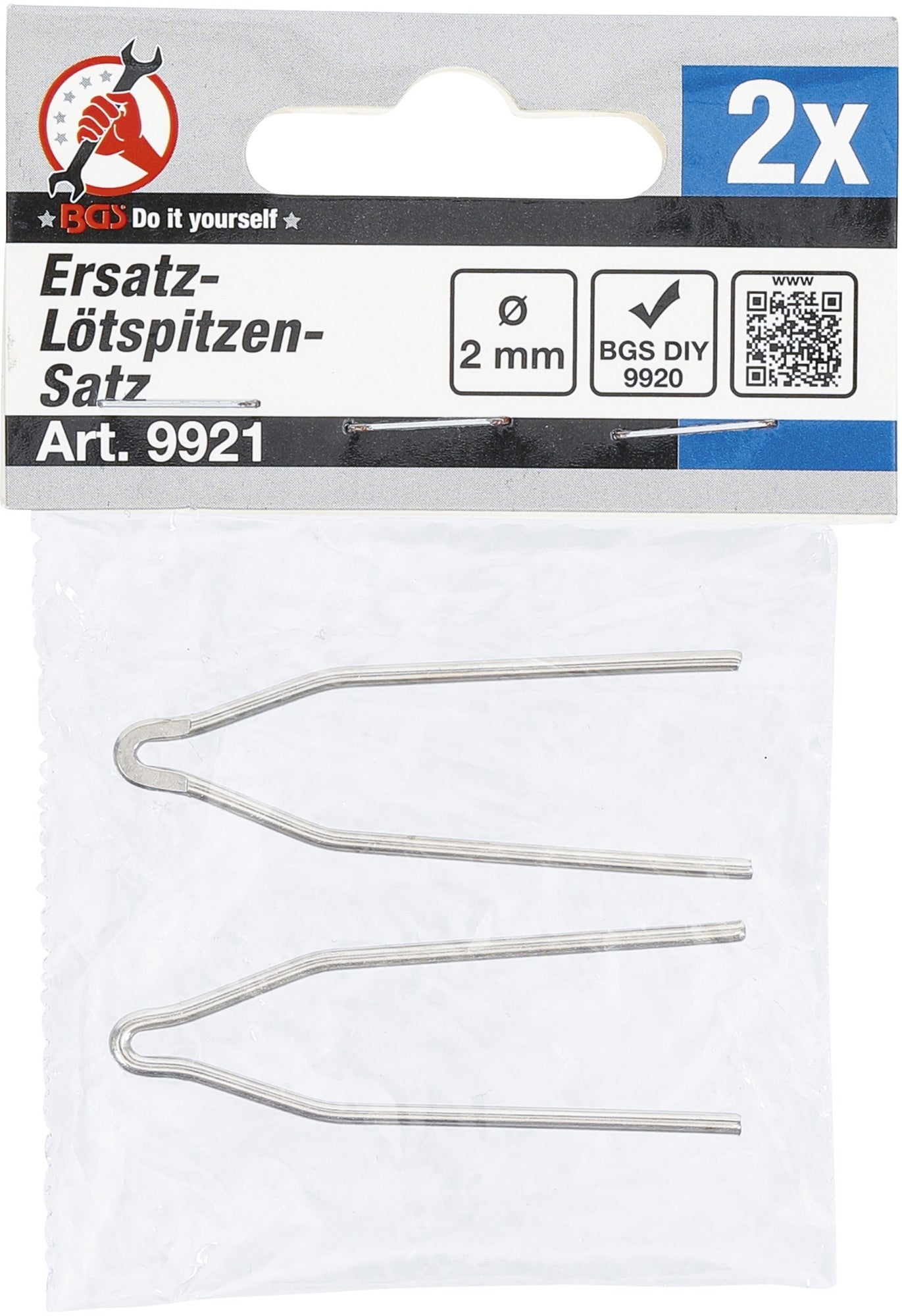 BGS DIY 9921 Ersatz Lötspitzen Ø 2mm für Artikel 9920 2 teilig