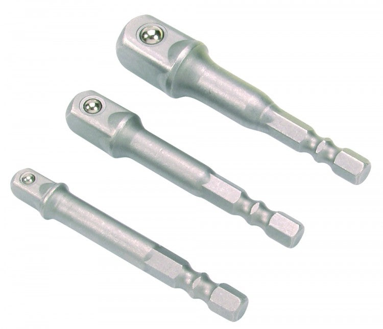 BGS DIY 8204 Set Bohrmaschinen Adapter 3 teiliger Satz 1/4" + 3/8" + 1/2"