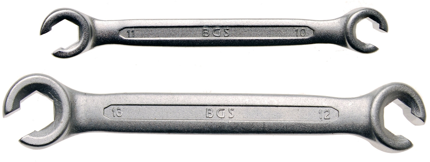 BGS 1755 Satz Bremsleitungsschlüssel 10x11mm + 12x13mm Ringschlüssel offen