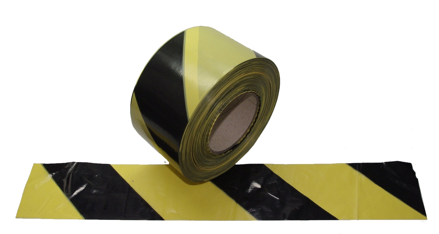 FLUID 100241 Absperrband Warnband EXTREM REISSFEST Gelb Schwarz quer gestreift Länge 500m