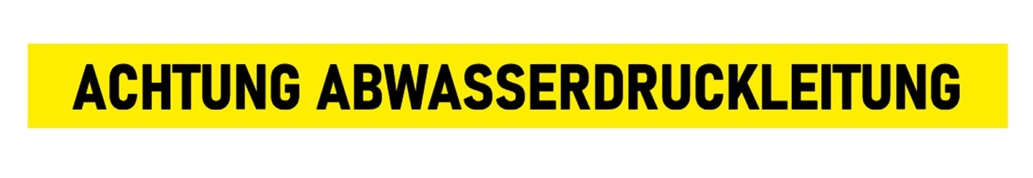 FLUID 20014 Trassenwarnband aus PE Gelb mit Aufdruck ACHTUNG ABWASSERDRUCKLEITUNG Länge 250m