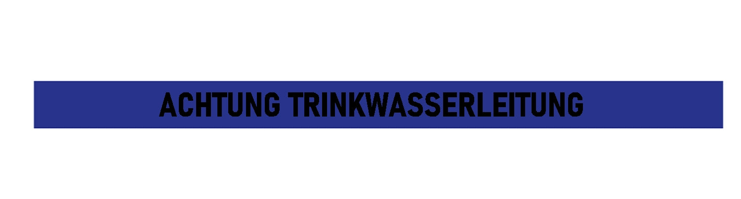 FLUID 20019 Trassenwarnband aus PE Blau mit Aufdruck ACHTUNG TRINKWASSERLEITUNG Länge 250m