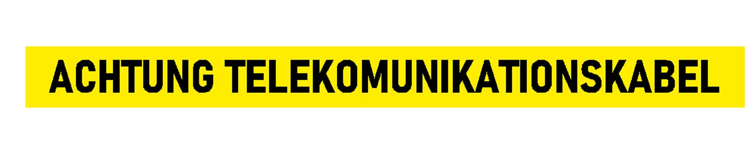 FLUID 20039 Trassenwarnband aus PE Gelb mit Aufdruck ACHTUNG TELEKOMMUNIKATIONSKABEL Länge 250m