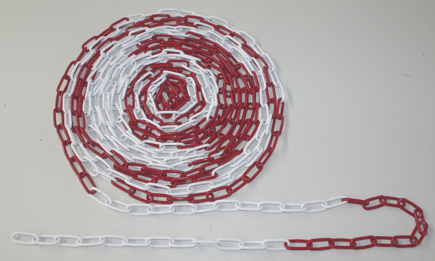 FLUID 50007 Stahl Gliederkette Absperrkette Warnkette Sicherungskette Rot Weiß Ø6mm Länge 15m