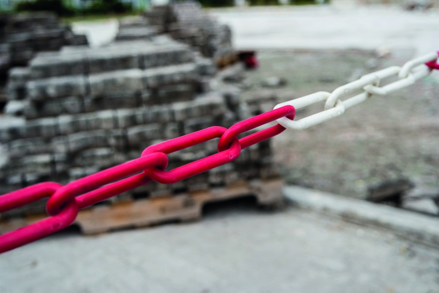 FLUID 50007 Stahl Gliederkette Absperrkette Warnkette Sicherungskette Rot Weiß Ø6mm Länge 15m