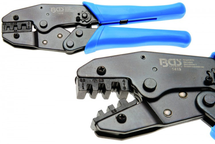BGS 1419 Kabelschuhzange Crimpzange Presszange mit Ratschenfunktion - für offene unisolierte Kabelschuhe