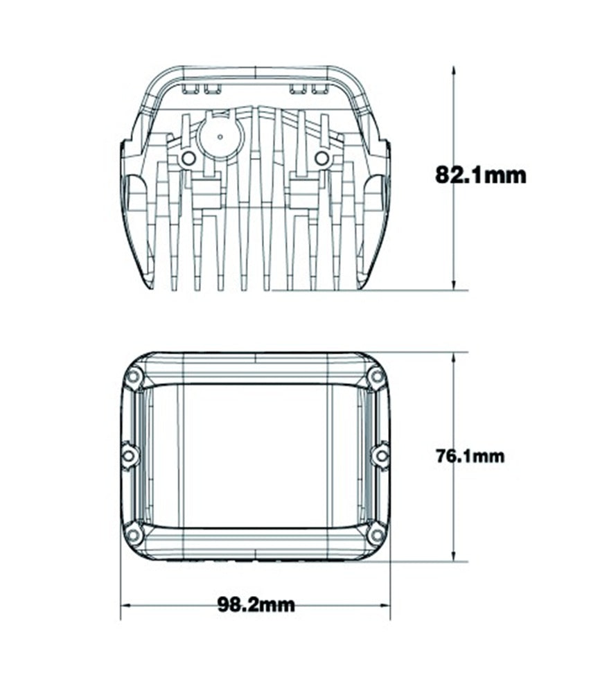KAMAR L0061 2x Arbeitsscheinwerfer Cube Combo 9xLED 12/24 Volt