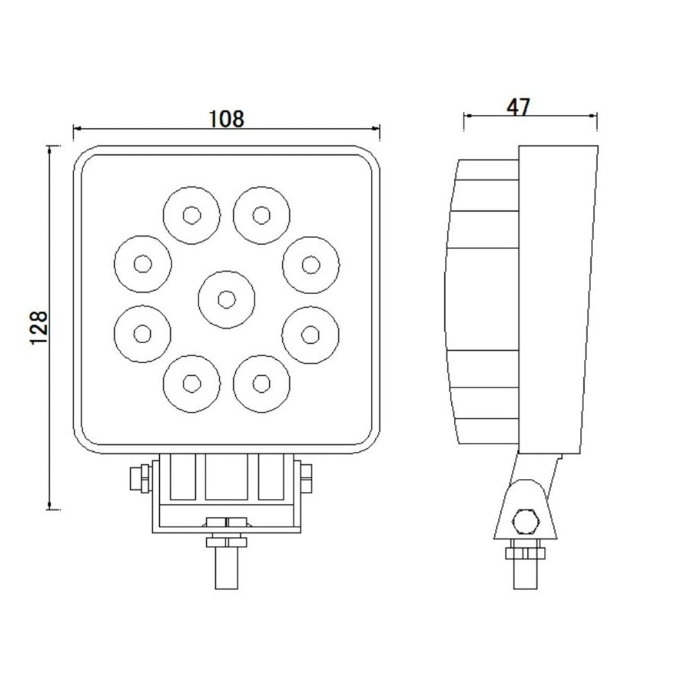 KAMAR L0077 LED Arbeitsscheinwerfer 9x LED quadratisch 12/24 Volt