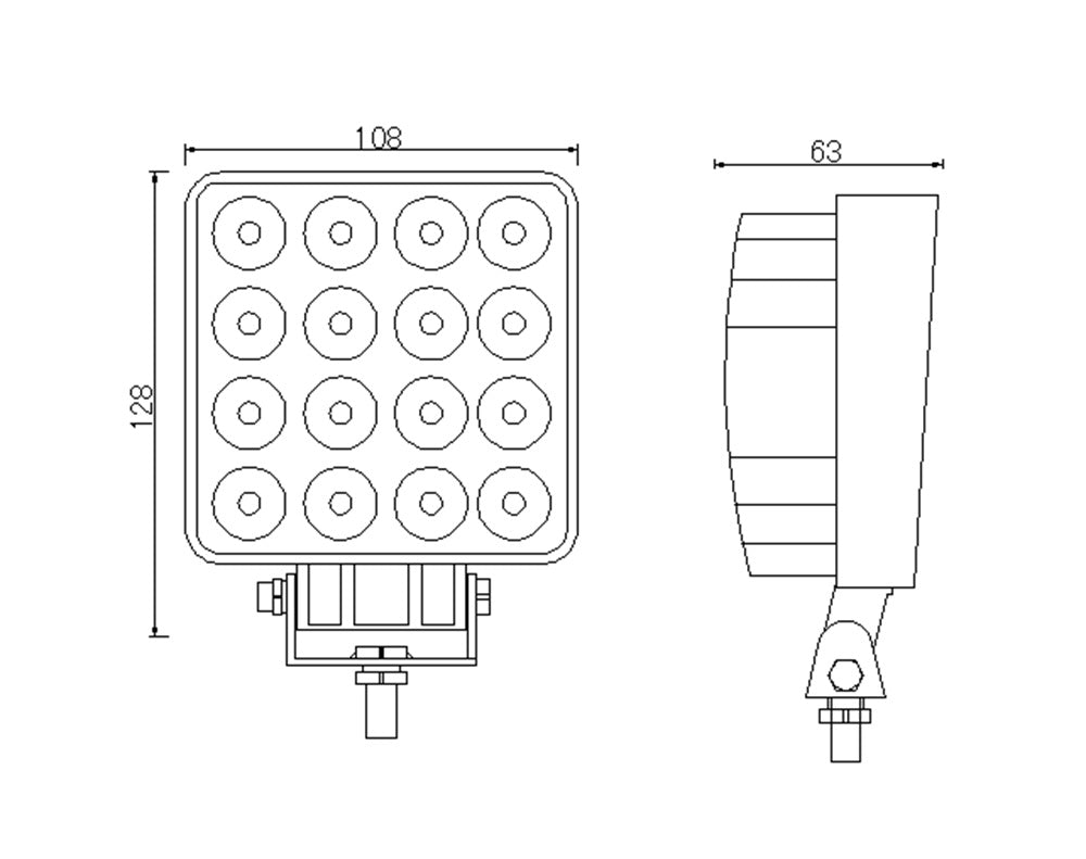 KAMAR L0081 LED Arbeitsscheinwerfer 16x LED quadratisch 12/24 Volt