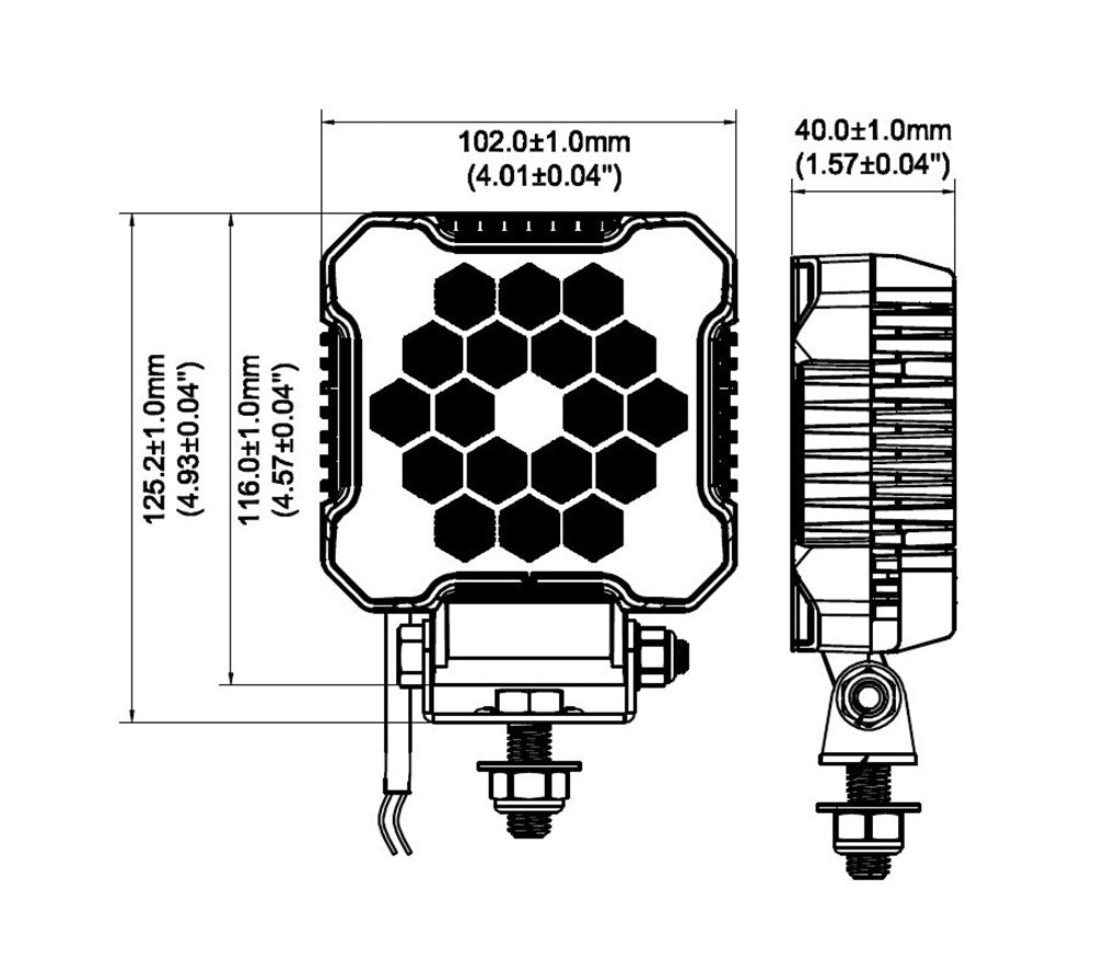 KAMAR L0172 LED Arbeitsscheinwerfer 18x LED kantiges Design 12/24 Volt