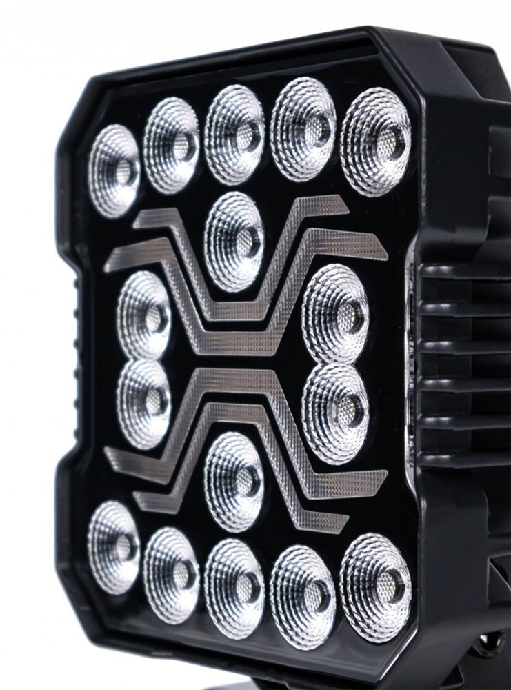 KAMAR L0194 LED Arbeitsscheinwerfer X-SPIDER 16x LED mit gelber LED-Lichtleiste 12/24 Volt