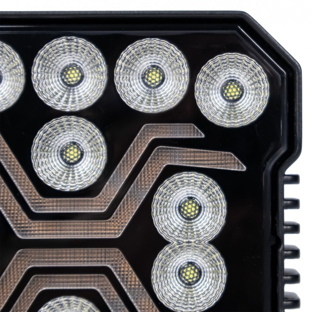 KAMAR L0194 LED Arbeitsscheinwerfer X-SPIDER 16x LED mit gelber LED-Lichtleiste 12/24 Volt