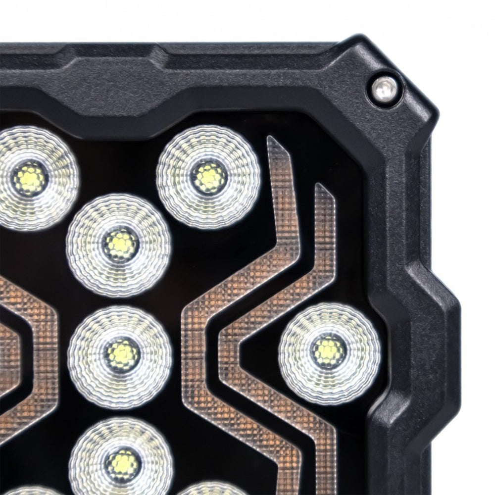 KAMAR L0195 LED Arbeitsscheinwerfer X-SPIDER 2 9x LED mit gelber LED-Lichtleiste 12/24 Volt
