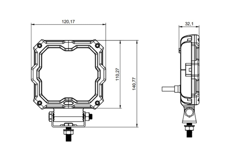 KAMAR L0195 LED Arbeitsscheinwerfer X-SPIDER 2 9x LED mit gelber LED-Lichtleiste 12/24 Volt