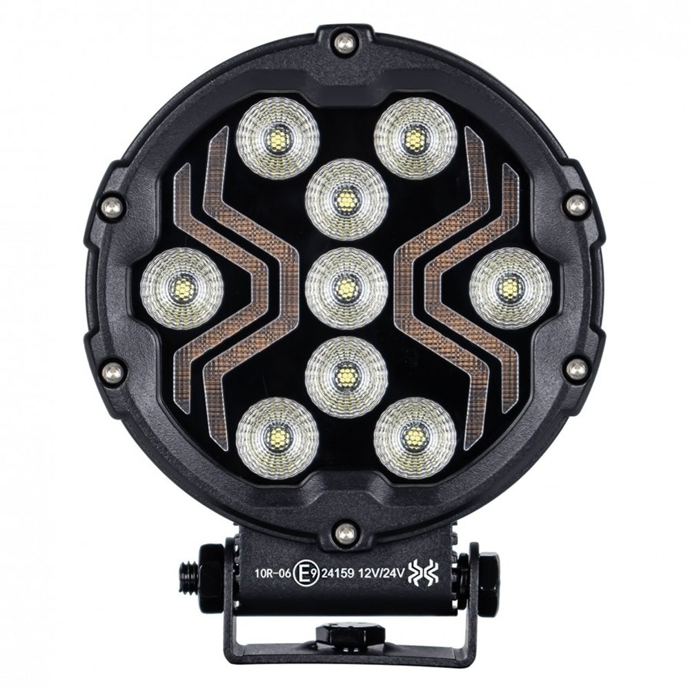 KAMAR L0196 LED Arbeitsscheinwerfer X-SPIDER 3 9x LED mit gelber LED-Lichtleiste 12/24 Volt