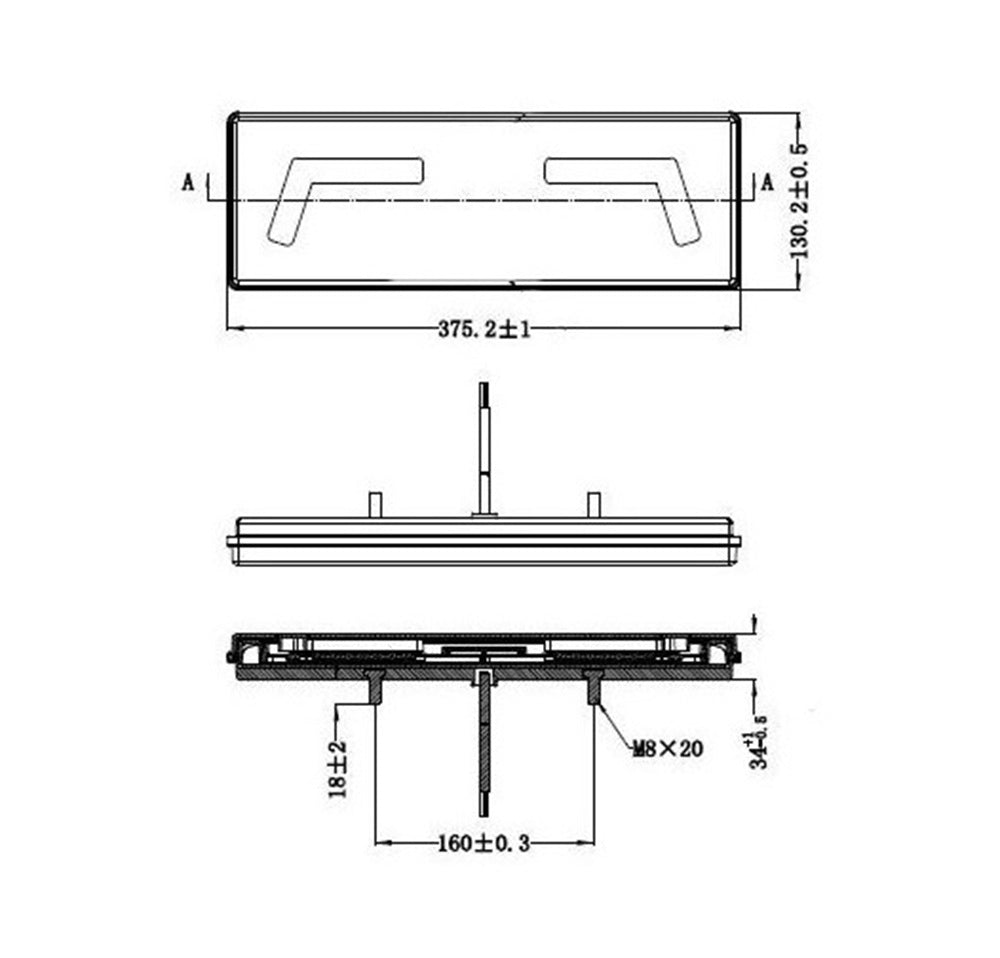 KAMAR L1828 LED Rückleuchte 102x LED links mit Kabel 12/24 Volt
