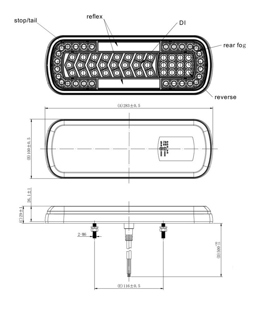 KAMAR L1830 LED Heckleuchte mit dynamischem Blinklicht 64x LED 12/24 Volt