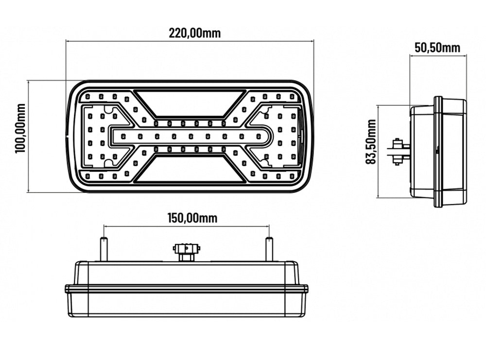 KAMAR L2425 LED Rückleuchte X-SPIDER 1 COF 69x LED 10-30 Volt