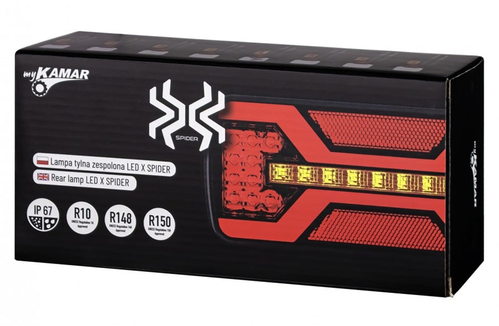 KAMAR L2426 LED Rückleuchte X-SPIDER 1 P/M NPL 69x LED Nebelschlusslicht Kennzeichenlicht 10-30 Volt