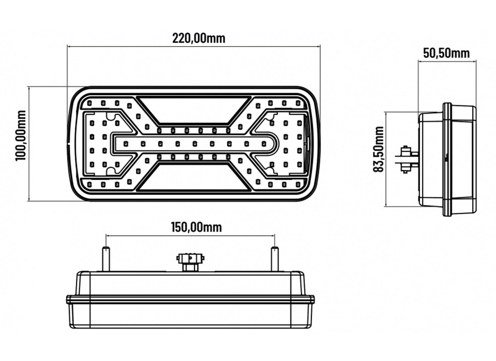 KAMAR L2426 LED Rückleuchte X-SPIDER 1 P/M NPL 69x LED Nebelschlusslicht Kennzeichenlicht 10-30 Volt