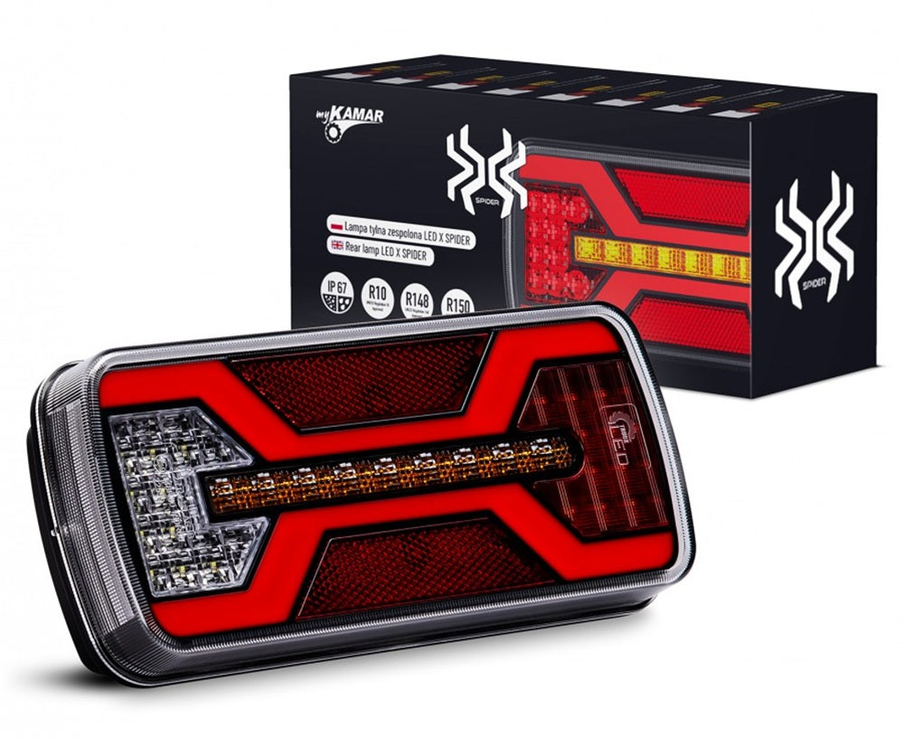 KAMAR L2427 LED Rückleuchte X-SPIDER 1 COF NPL 69x LED mit Kennzeichenlicht 10-30 Volt