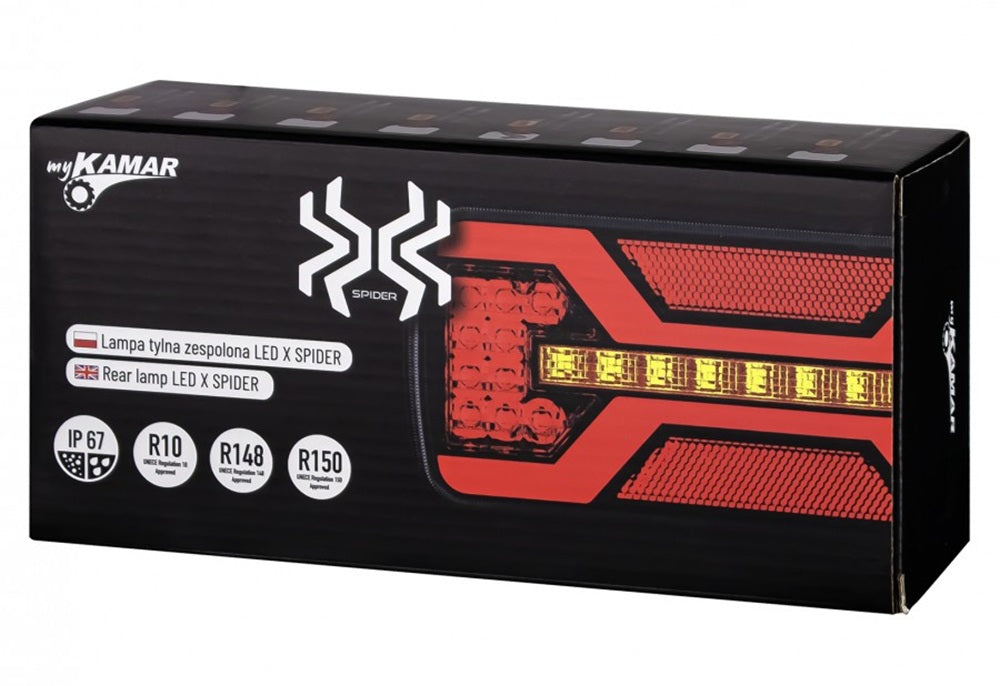 KAMAR L2428 LED Rückleuchte X-SPIDER 1 P/M Bajonett 69x LED 10-30 Volt