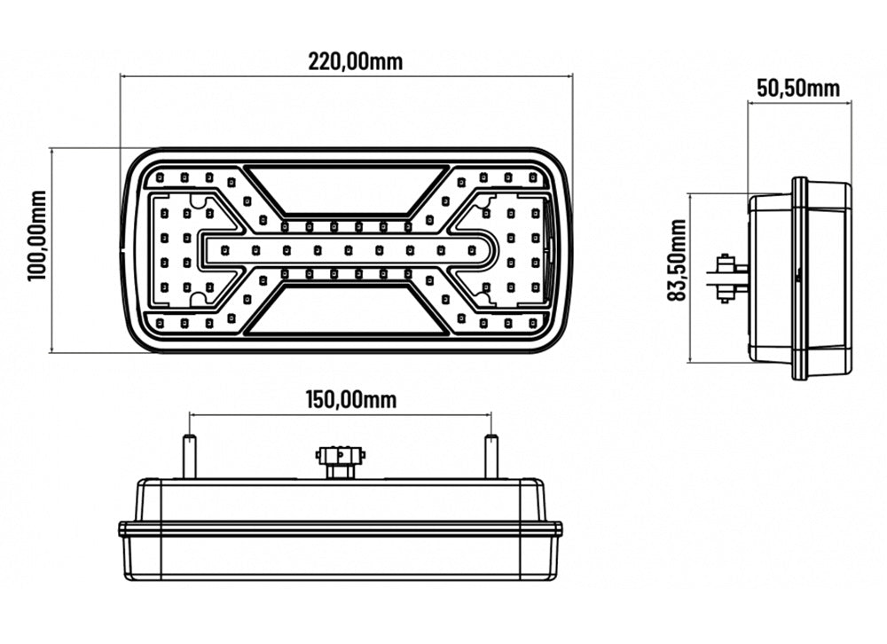 KAMAR L2428 LED Rückleuchte X-SPIDER 1 P/M Bajonett 69x LED 10-30 Volt