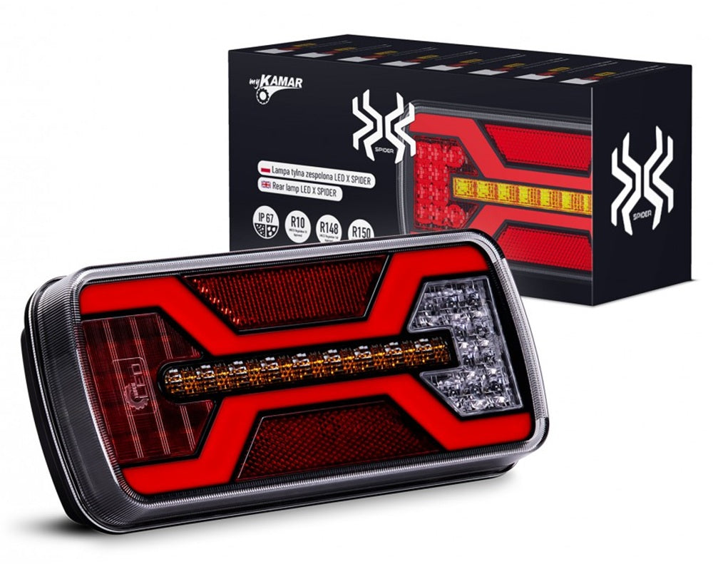 KAMAR L2430 LED Rückleuchte X-SPIDER 1 P/M NPL Bajonett 69x LED Nebelschlusslicht Kennzeichenlicht 10-30 Volt
