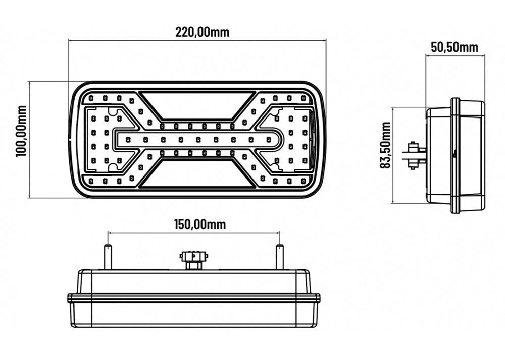 KAMAR L2431 LED Rückleuchte X-SPIDER 1 REV NPL Bajonett 69x LED 10-30 Volt