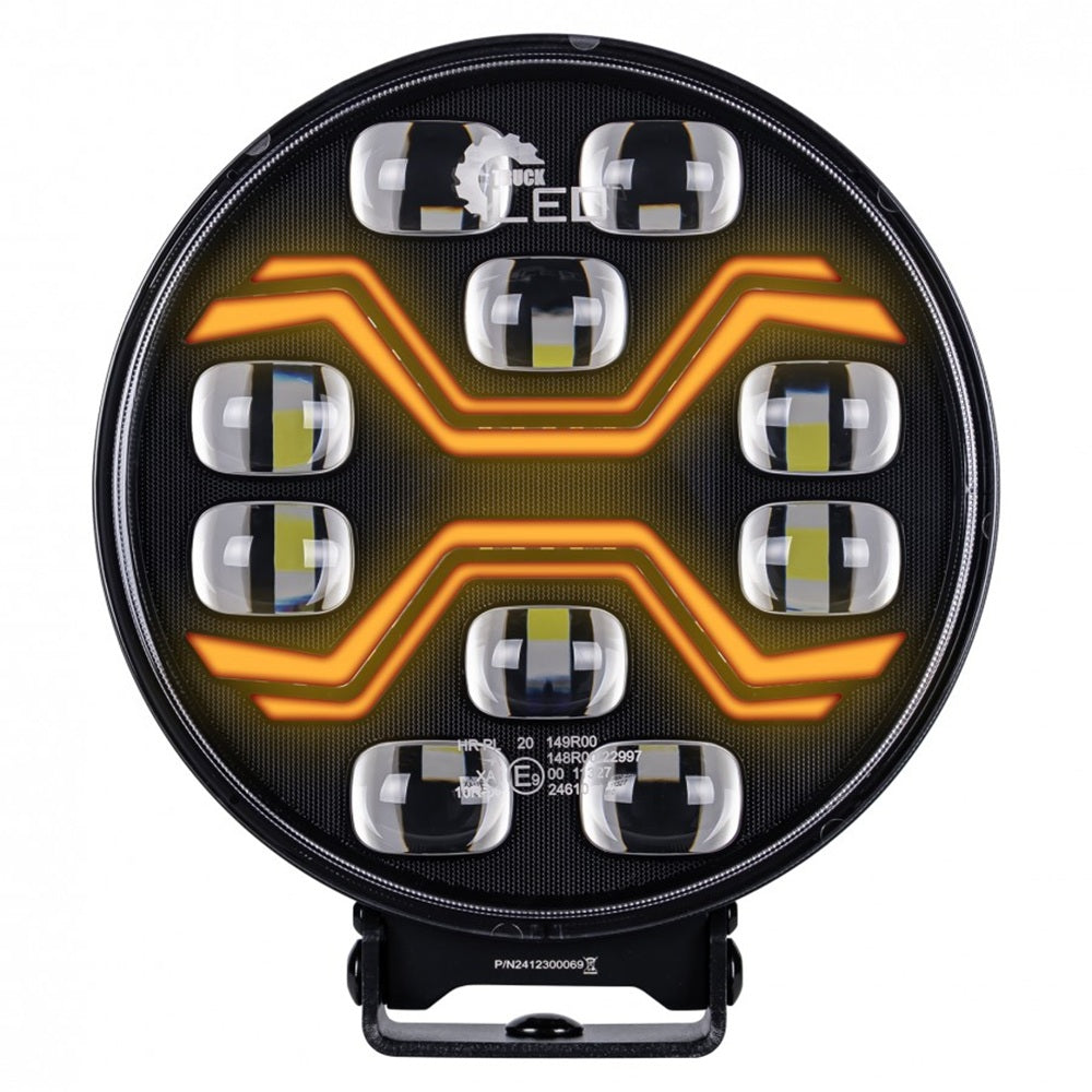 KAMAR L3440 LED Fernscheinwerfer X-SPIDER TOXIC mit Positionslicht und orangem Warnlicht 12/24 Volt