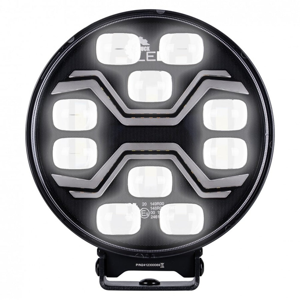 KAMAR L3440 LED Fernscheinwerfer X-SPIDER TOXIC mit Positionslicht und orangem Warnlicht 12/24 Volt