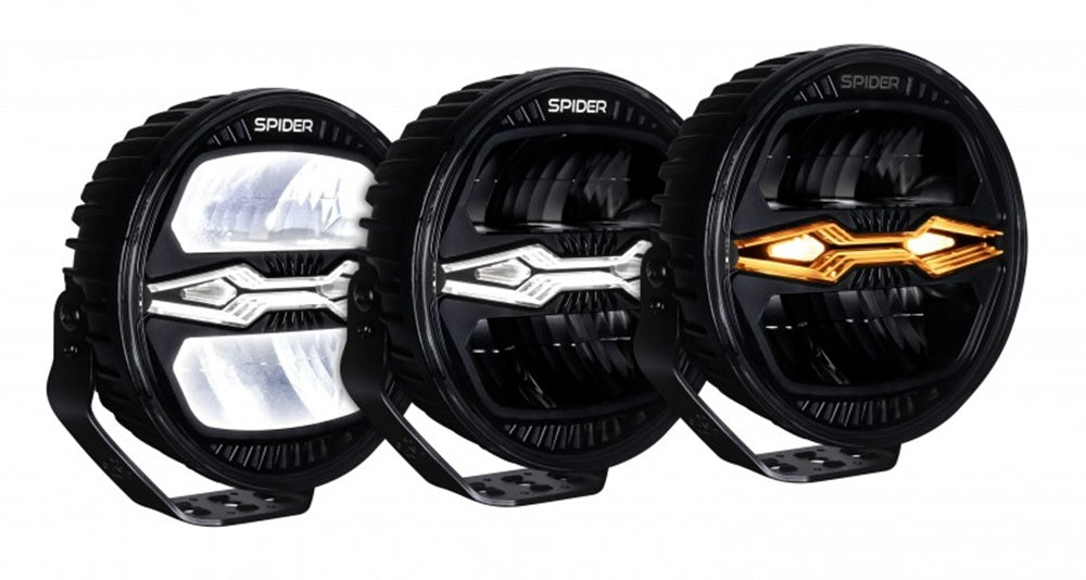 KAMAR L3442 LED Fernscheinwerfer X-SPIDER NINJA rund mit Positionslicht und orangem Warnlicht 78x LED12/24 Volt