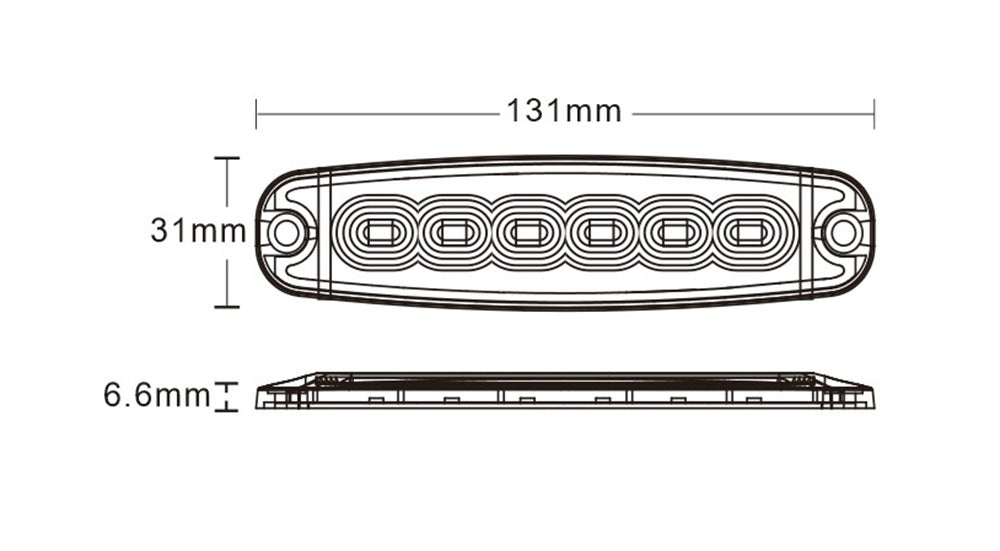 KAMAR LW0038-2 LED Blitzleuchte 6x LED Slim 12/24 Volt Strobo Lampe