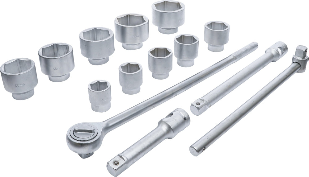 BGS DIY 15111 Satz Steckschlüssel Antrieb 25mm (1") SW 36 - 80mm 15 teilig