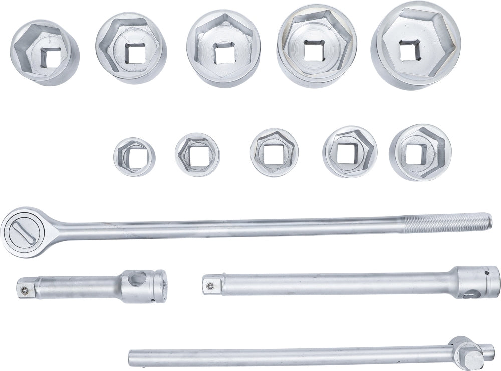 BGS DIY 15111 Satz Steckschlüssel Antrieb 25mm (1") SW 36 - 80mm 15 teilig