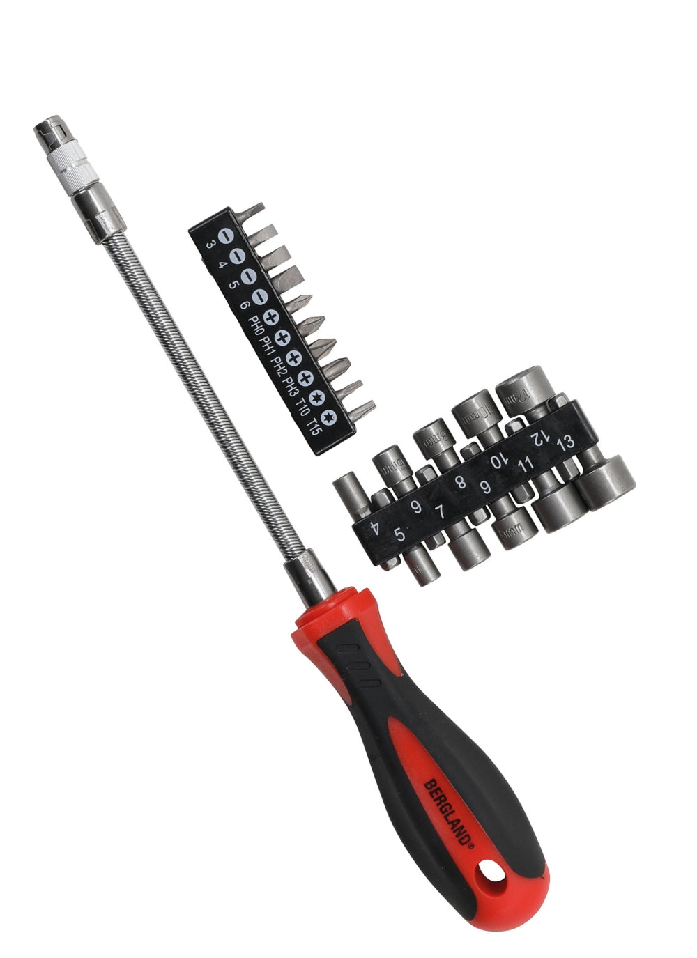 BGS DIY 20131 Satz Schraubendreher und Bits mit flexiblem Schaft 31 teilig