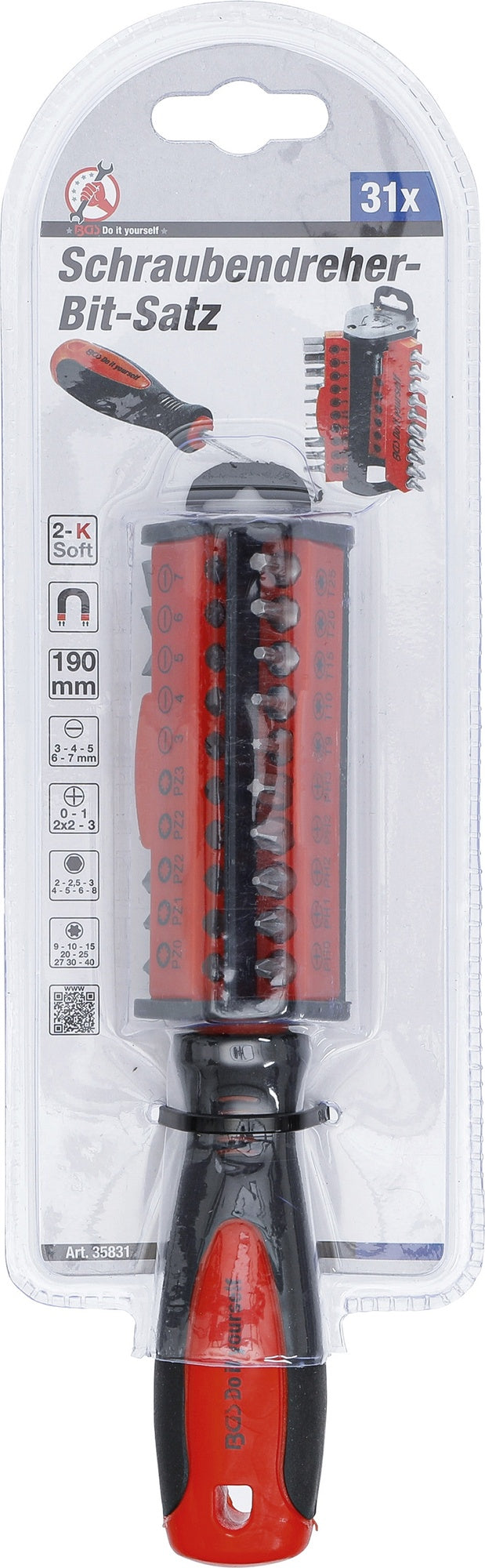BGS DIY 35831 Satz Schraubendreher und Bits 31 teilig