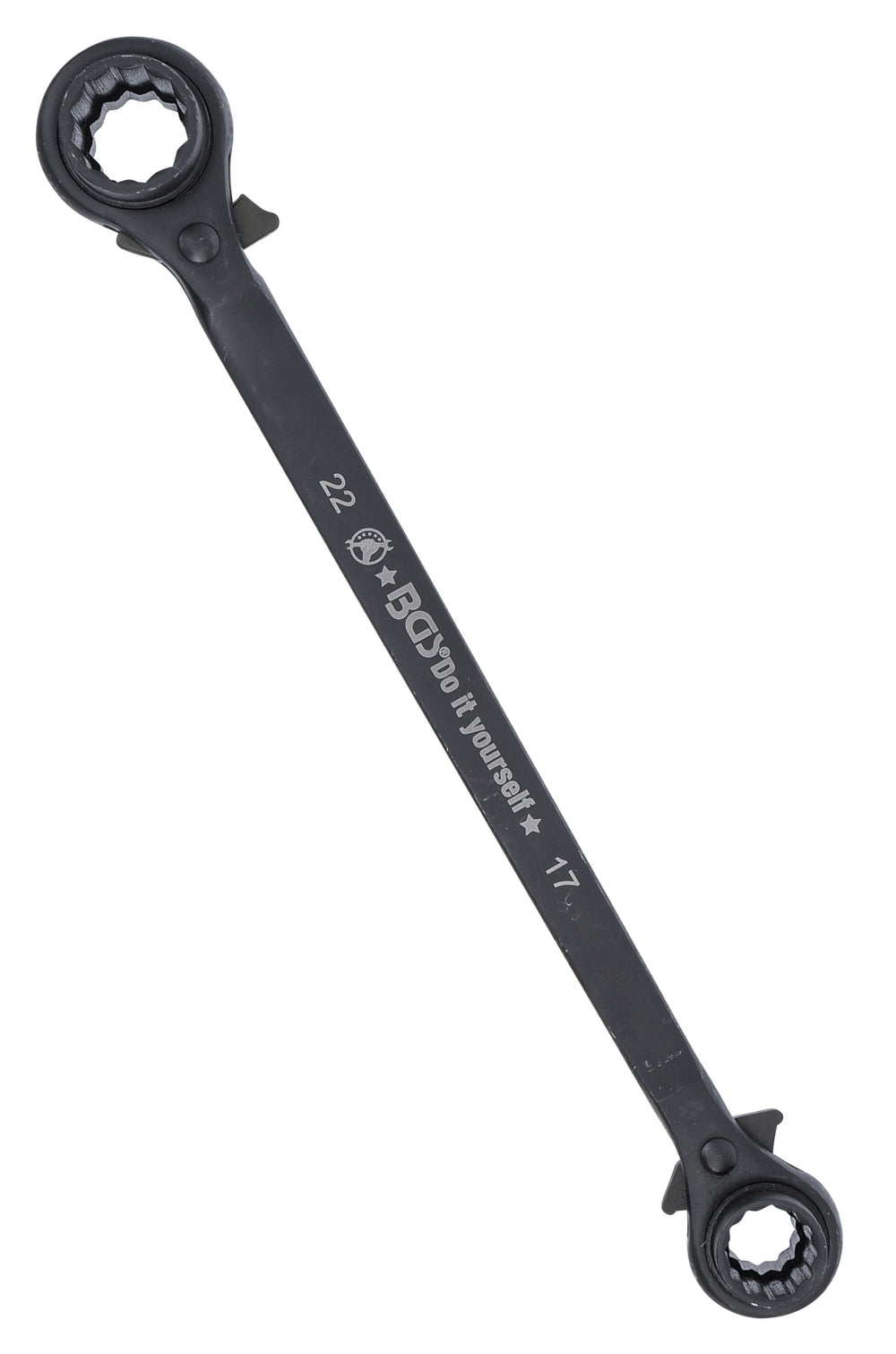 BGS DIY 6843 Gerüstbauerknarre SW 14 17 19 22mm 4-in-1