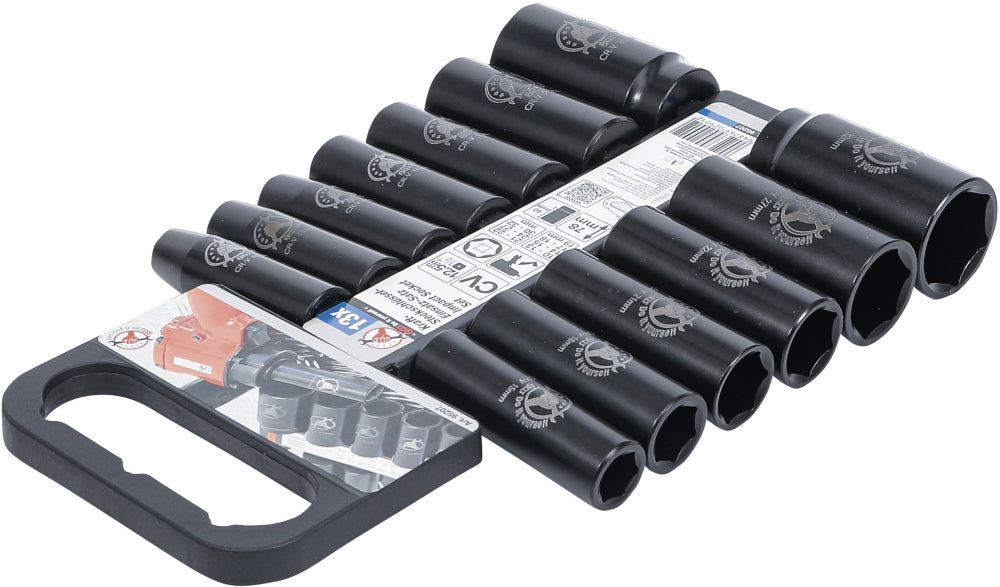 BGS DIY 95207 Satz Kraft Steckschlüsseleinsätze Antrieb 12,5mm (1/2") SW 10 - 32mm 13 teilig