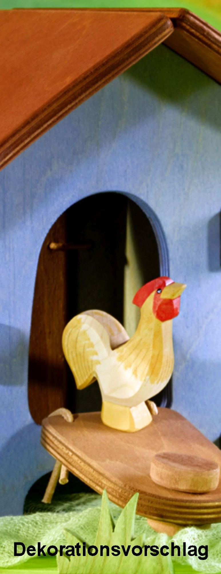 OSTHEIMER 13131 Hahn ocker aus Holz Höhe 6cm Familie und Bauernhof