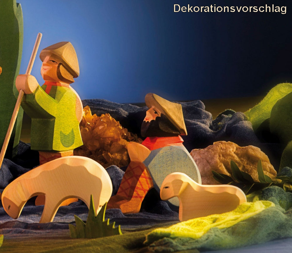 OSTHEIMER 40502 Hirte stehend mit Stab aus Holz Höhe 15cm Weihnachten Krippenfiguren
