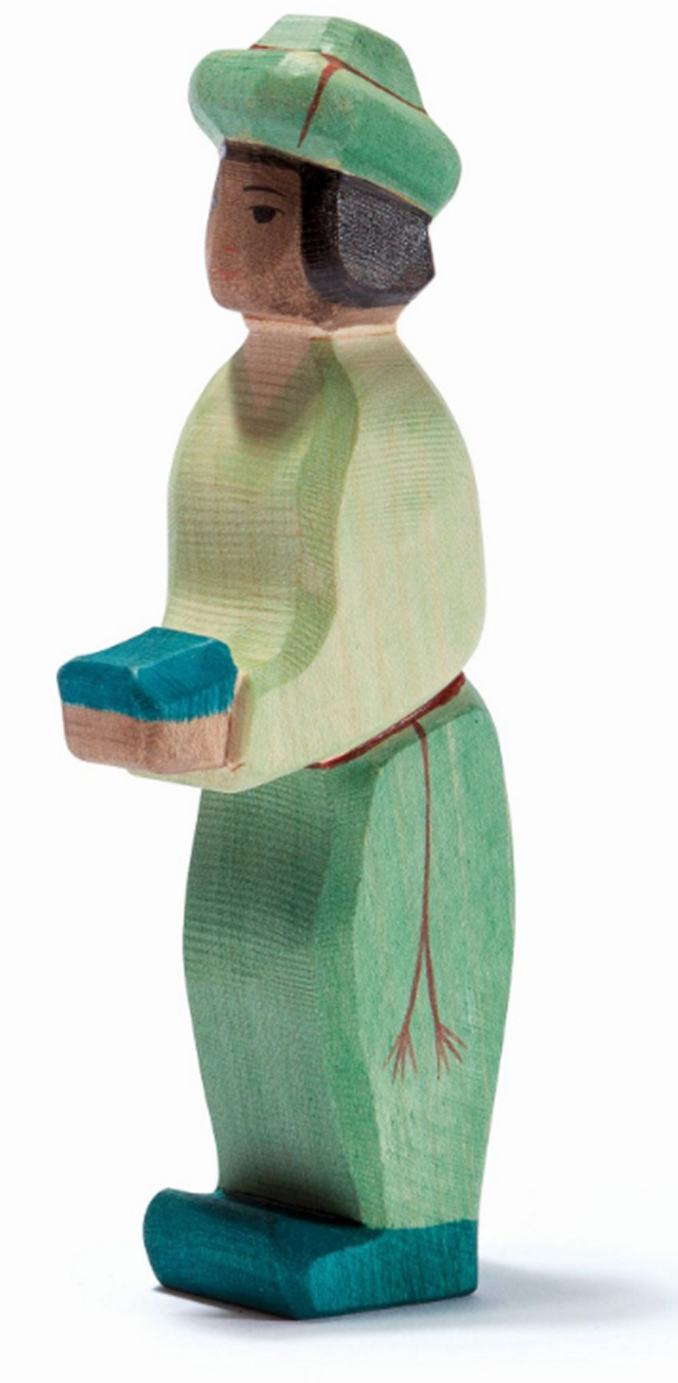 OSTHEIMER 41703 König grün orientalisch aus Holz Höhe 15,5cm Weihnachten Krippenfiguren